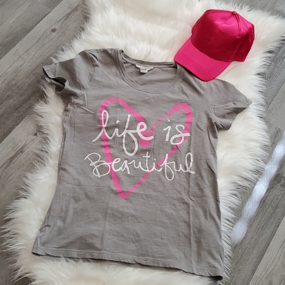 2/$15 Sale Forever 21 Life is Beautiful T-shirt sz Medium - Picture 2 of 8